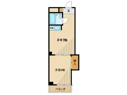 シャトレー町田ガーデン(1DK/4階)の間取り写真