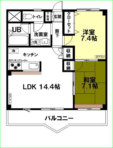 アーバニズムM11(2LDK/3階)の間取り写真