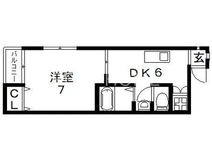 マックハウス5(1DK/2階)の間取り写真