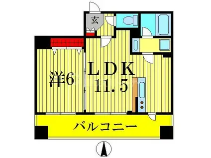 VIERGE錦糸町太平(1LDK/4階)の間取り写真