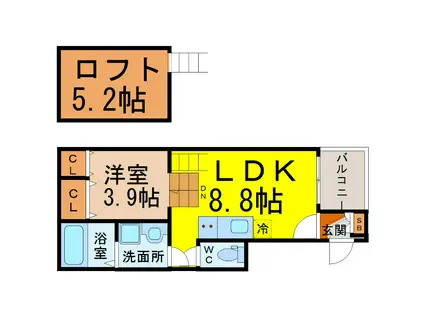 SAISON NOUVELLE(1LDK/1階)の間取り写真
