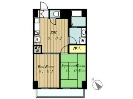 リアライズ伊勢原(2DK/7階)の間取り写真