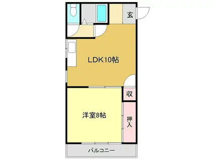 コーポプチクレール(1LDK/2階)の間取り写真