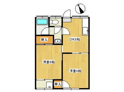 コムレッドハウス(2DK/2階)の間取り写真