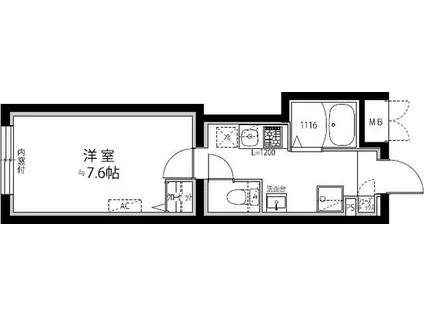 プラティーク中野ウエスト(1K/2階)の間取り写真