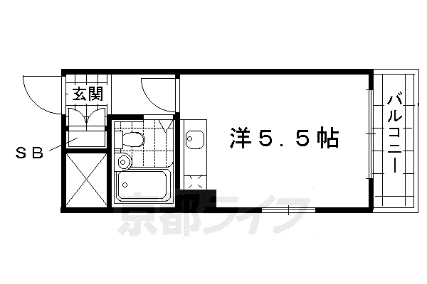 朝日プラザ深草(ワンルーム/7階)の間取り写真