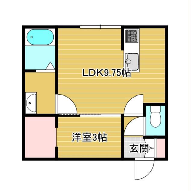 ARNO(1LDK/1階)の間取り写真