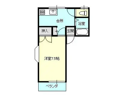 セイユウコーポ境東第3(1DK/1階)の間取り写真