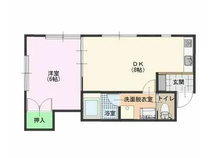 サンビーム21(1DK/2階)の間取り写真