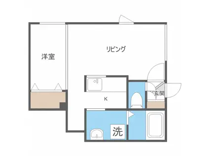 やま帽子A(1LDK/2階)の間取り写真