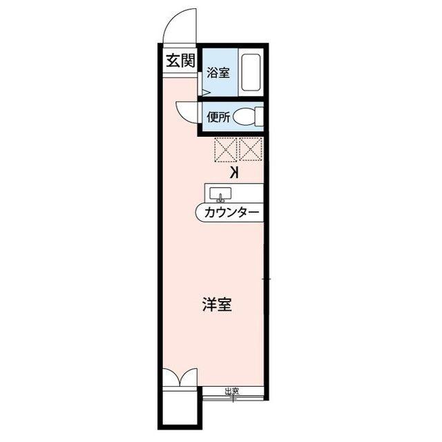 ALIVIO新潟紫竹(ワンルーム/2階)の間取り写真