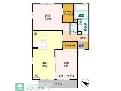 ＪＲ総武線 小岩駅 徒歩29分 2階建 築15年(2LDK/1階)の間取り写真