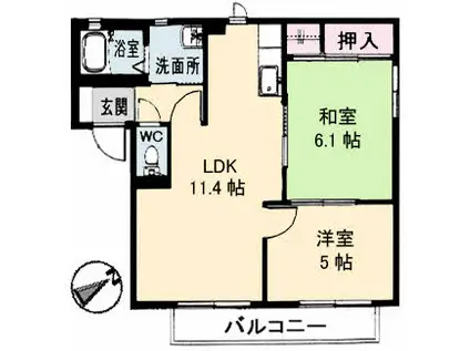グレイス光A棟(2LDK/2階)の間取り写真