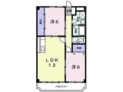 キャッスルサカグチ(2LDK/1階)の間取り写真