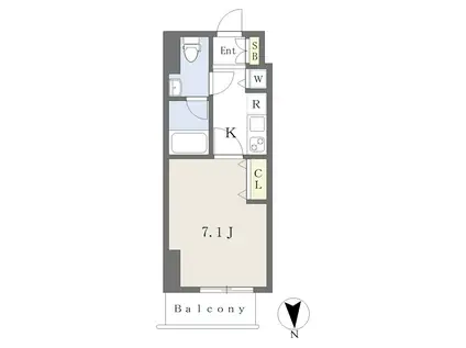 カレント今池(1K/6階)の間取り写真