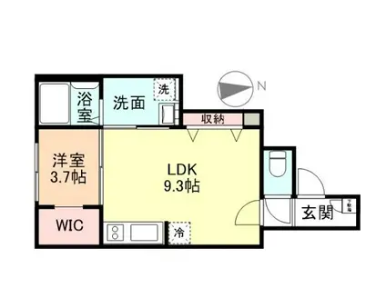 JEUNESSE(1LDK/2階)の間取り写真