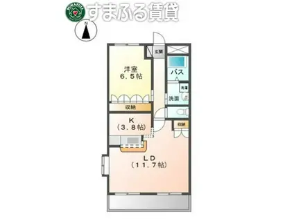 レオナ緑丘(1LDK/2階)の間取り写真