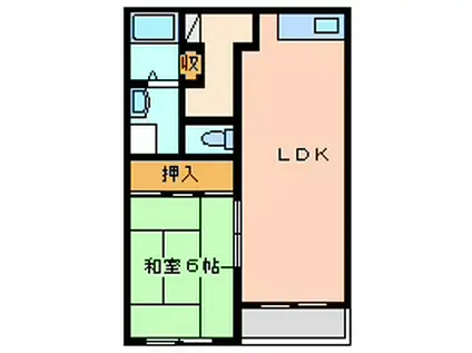 ダイヤモンドマンション(1LDK/4階)の間取り写真