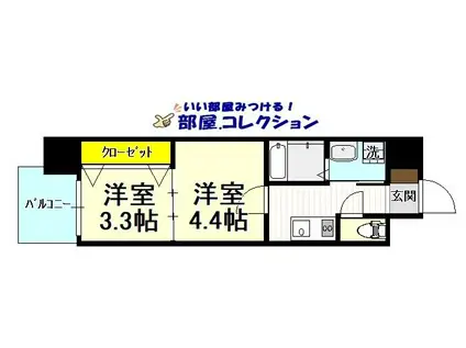 ギャラン片野NEO(2K/6階)の間取り写真