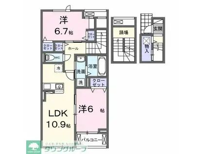 モーヴソレイユ(2LDK/3階)の間取り写真