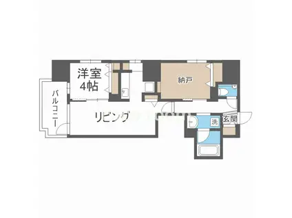 JASPER御堂筋本町(1SLDK/14階)の間取り写真