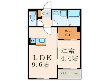 グランソレイユ篠崎(1LDK/1階)の間取り写真
