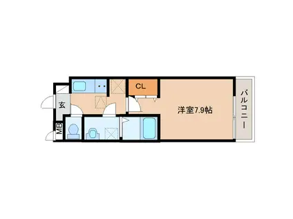 ハルズGOIDO(1K/2階)の間取り写真