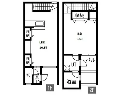 ARNADIA(1LDK/1階)の間取り写真