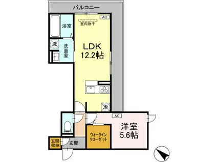 セントラルヒルズ(1LDK/1階)の間取り写真