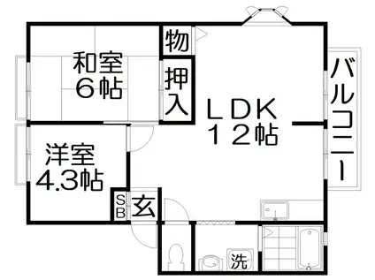 ルミエール(2LDK/2階)の間取り写真
