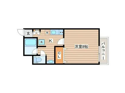 アスコット西多賀(1K/1階)の間取り写真