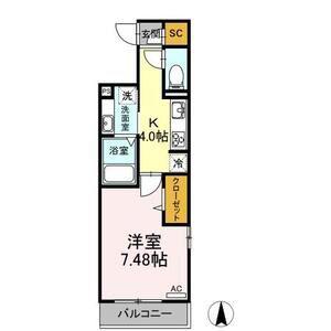 ALLUGE岐阜(1K/3階)の間取り写真