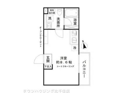 メゾンハイウエイ五反野(ワンルーム/1階)の間取り写真