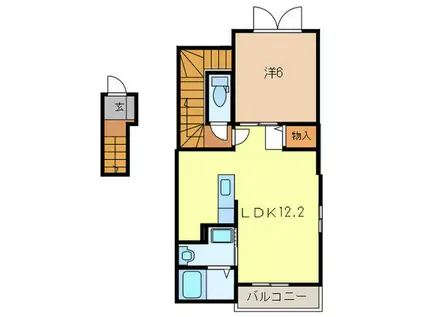 アンダンテ(1LDK/3階)の間取り写真