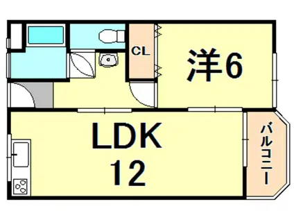 水畑マンション(1LDK/3階)の間取り写真