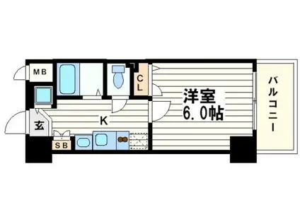 プレサンス 中之島公園グラシア(1K/14階)の間取り写真