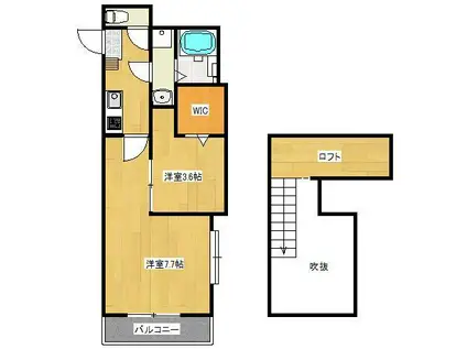 プレリュード三郷(2K/3階)の間取り写真