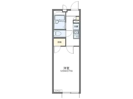 レオパレス富田林西(1K/1階)の間取り写真