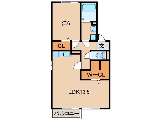 セジュールMY(1LDK/2階)の間取り写真