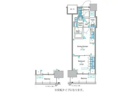 パークアクシス豊洲キャナル(1DK/13階)の間取り写真