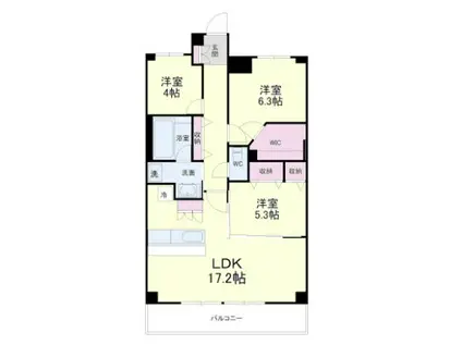 クラウドクレスト栄町(3LDK/7階)の間取り写真