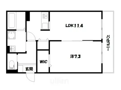 ラ・リベルタ(1LDK/3階)の間取り写真