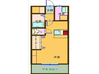 アストリア(ワンルーム/2階)の間取り写真