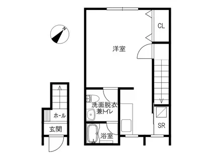CONRAD(ワンルーム/2階)の間取り写真