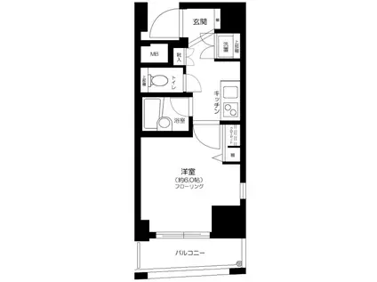 ジェー・クラウド中野南台(1K/5階)の間取り写真