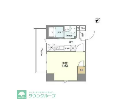 アクシーズグランデ浦和東仲町S(1K/3階)の間取り写真