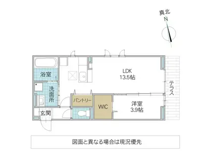 マルメンテ(1LDK/1階)の間取り写真