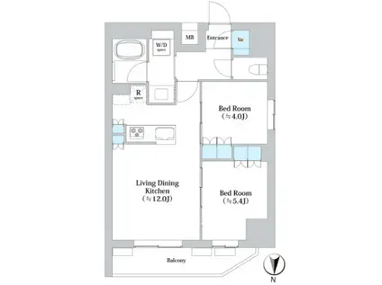 N`Sパークレジデンス森下(2LDK/8階)の間取り写真