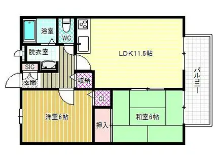 オレンジハイツ(2LDK/2階)の間取り写真