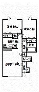 ラ・マトリスIII(2LDK/1階)の間取り写真